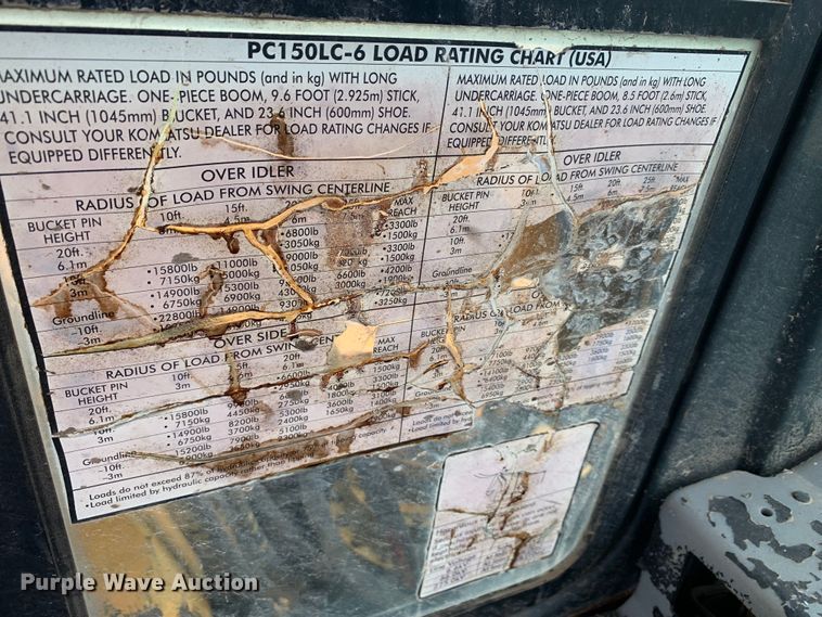 image for item DM7954 2000 Komatsu PC150LC-6K excavator