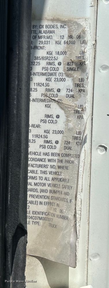 image for item DO1090 2007 Mack CTP713 water truck