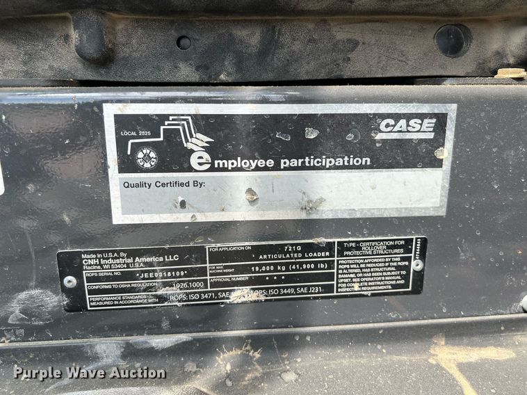 image for item DO2487 2017 Case 721G wheel loader