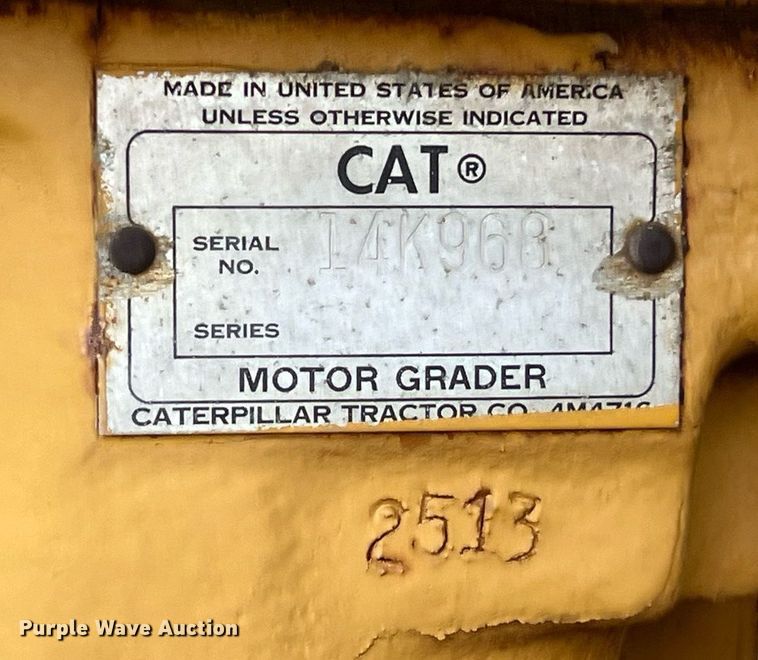 image for item DO2492 1968 Caterpillar 120 rigid frame motor grader