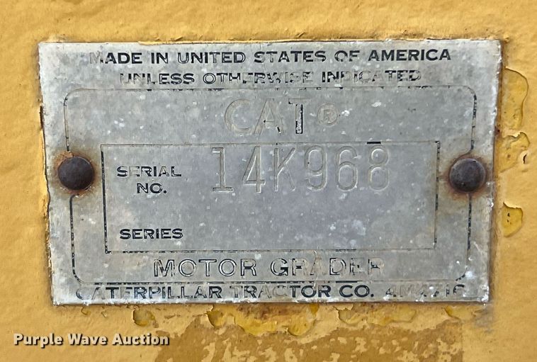 image for item DO2492 1968 Caterpillar 120 rigid frame motor grader