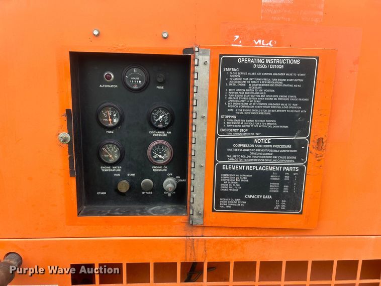 image for item DO6682 1999 Sullivan Industries DO185Q6JDB air compressor