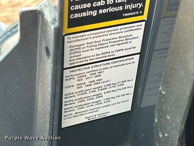 image for item DO7156 2022 John Deere 317G tracked skid steer loader