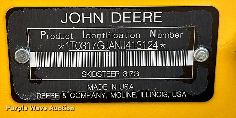 image for item DO7156 2022 John Deere 317G tracked skid steer loader