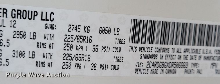 image for item DR4398 2013 Dodge Grand Caravan van