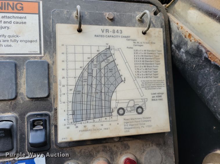 image for item DR4449 2003 Ingersoll-Rand VR-843C telehandler