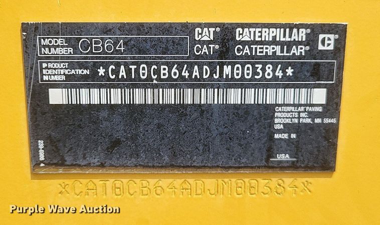 image for item DR4929 2012 Caterpillar  CB64 double drum vibratory roller