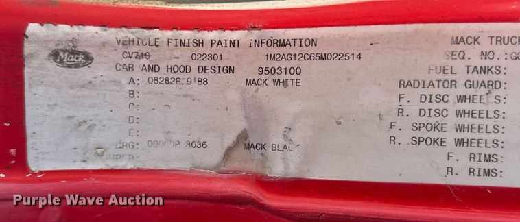 image for item DS4246 2005 Mack CV713 ready mix truck