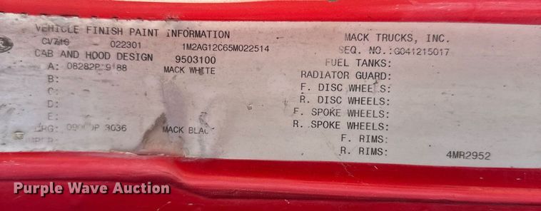 image for item DS4246 2005 Mack CV713 ready mix truck