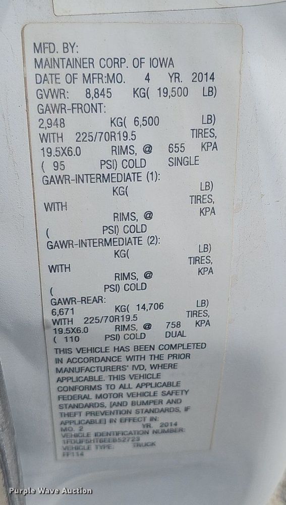 image for item DS4705 2014 Ford F550 Super Duty utility / service truck