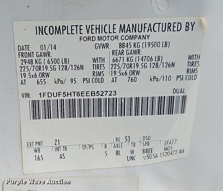 image for item DS4705 2014 Ford F550 Super Duty utility / service truck