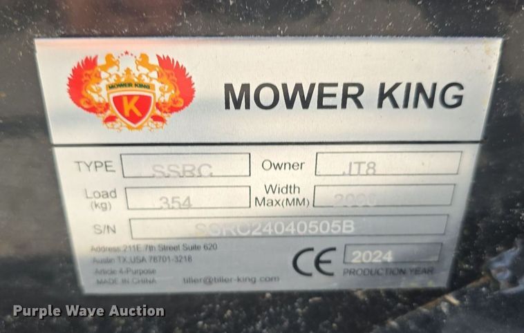 image for item DS4772 2024 Mower King SSRC skid steer rotary mower