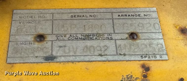 image for item DW2270 1978 Caterpillar 621B conventional scraper 