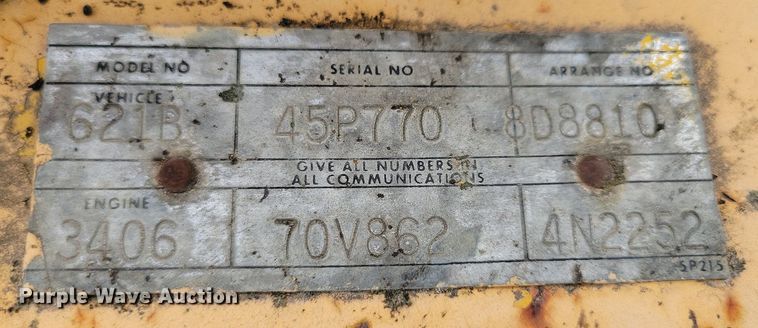 image for item DW2271 1978 Caterpillar 621B conventional scraper 