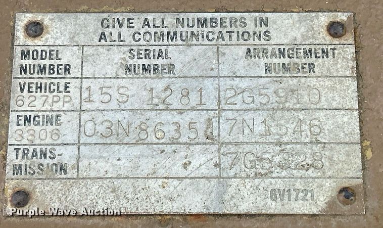 image for item DW2273 1979 Caterpillar  627B conventional scraper 