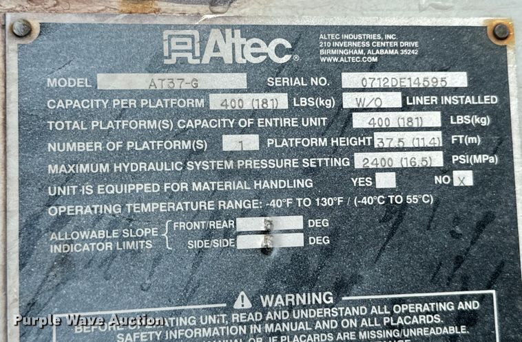 image for item DX1073 2012 Ford F550 Super Duty XL bucket truck