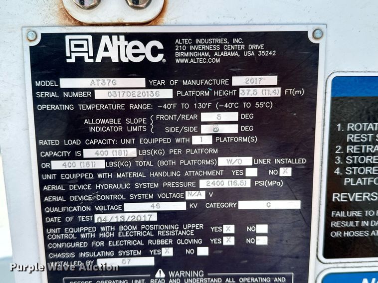 image for item DX1102 2017 Ford F550 Super Duty XL bucket truck