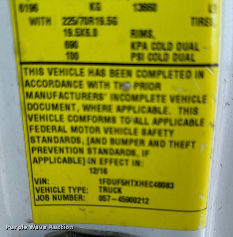 image for item DX1102 2017 Ford F550 Super Duty XL bucket truck