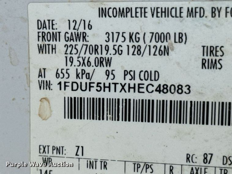 image for item DX1102 2017 Ford F550 Super Duty XL bucket truck