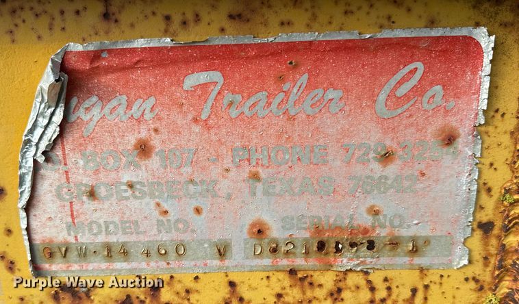 image for item DX3565 1982 Dugan equipment trailer