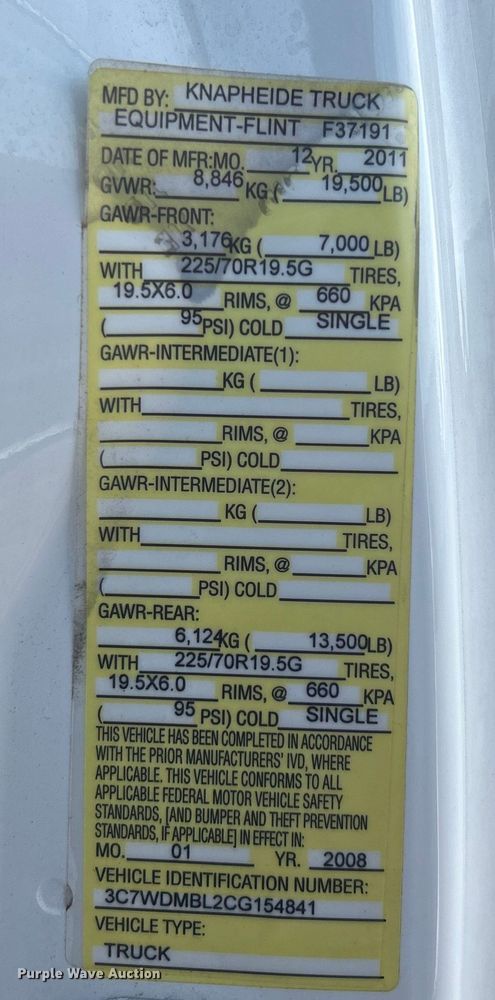 image for item EG0723 2012 Dodge Ram 5500HD utility / service truck