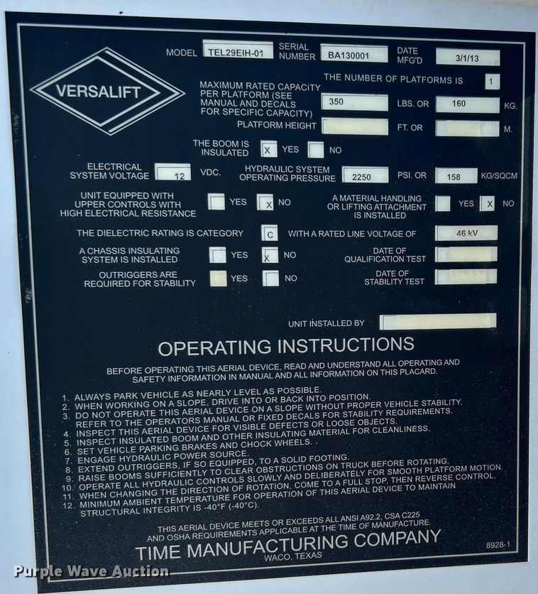 image for item EG0934 2012 Ford F550 Super Duty XL bucket truck