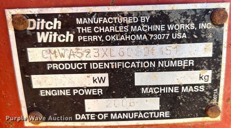 image for item EG0943 2006 Ditch Witch RT55 trencher