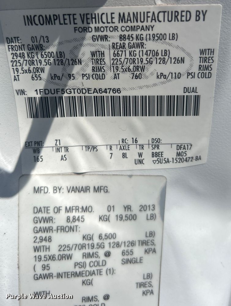 image for item EG0953 2013 Ford F550 Super Duty utility / service truck