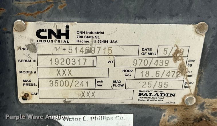 image for item EH6967 2019 Case 51469715 skid steer broom