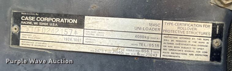 image for item EH6977 1998 Case 1845C skid steer loader