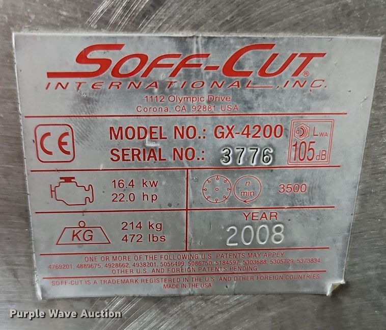 image for item EI8226 2008 Husqvarna  Soff-Cut GX-4200 concrete saw