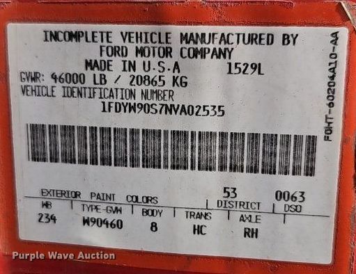 image for item EI8247 1992 Ford L9000 dump truck