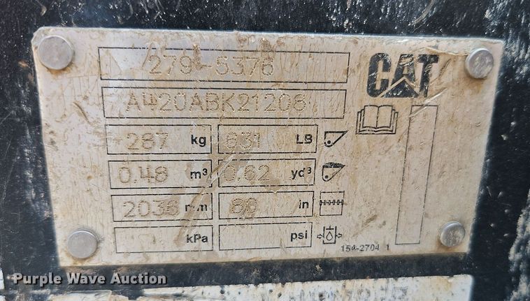 image for item EI8255 2020 Caterpillar  259D3 tracked skid steer loader