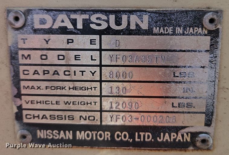 image for item EI8268 Datsun YF03A35TV forklift