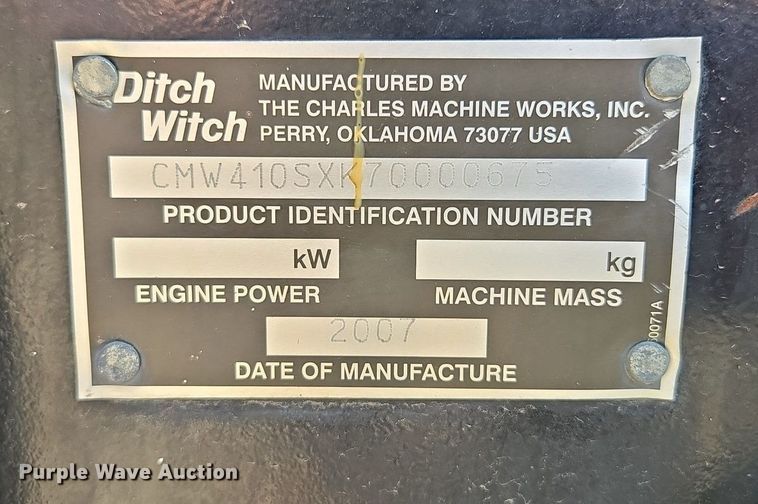 image for item EJ7152 2007 Ditch Witch 410SX trencher
