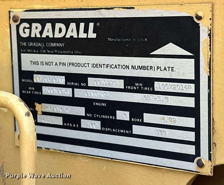 image for item EJ8837 1997 Gradall G3WD wheeled excavator