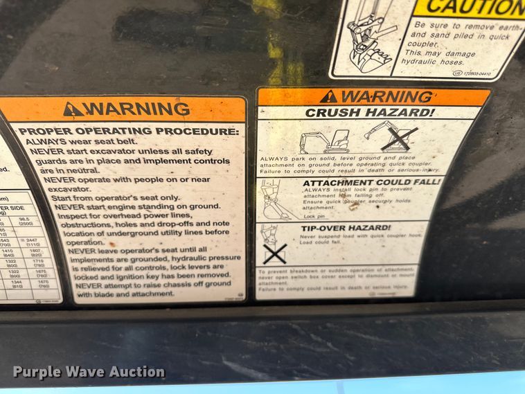 image for item EJ8849 2015 Yanmar VI035-6A mini excavator