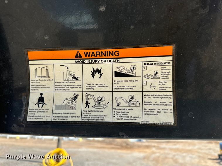 image for item EJ8851 2013 Bobcat  E35M mini excavator