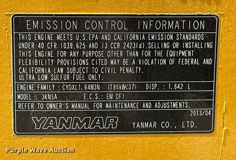 image for item EJ8852 2013 John Deere  27D mini excavator