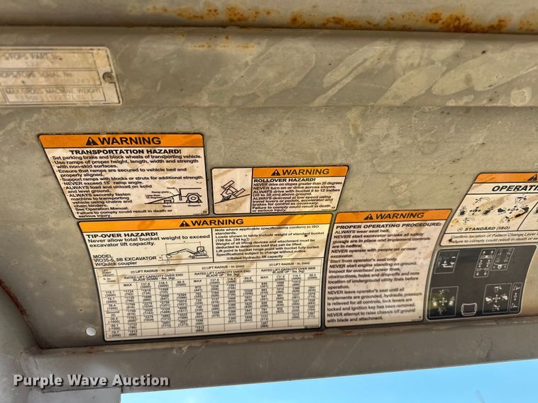 image for item EJ8853 2011 Yanmar  Vi035-5B mini excavator