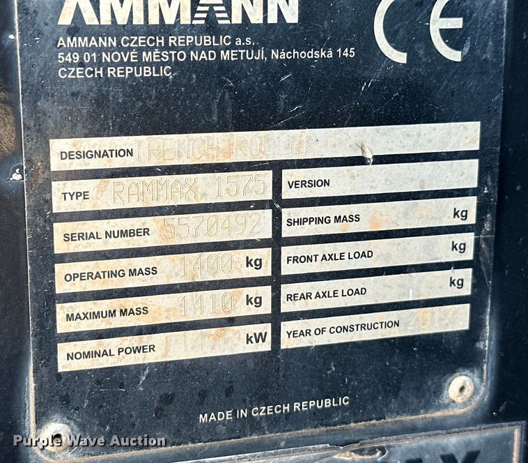 image for item EJ8854 2022 Ammann RamMax 1575 trench compactor