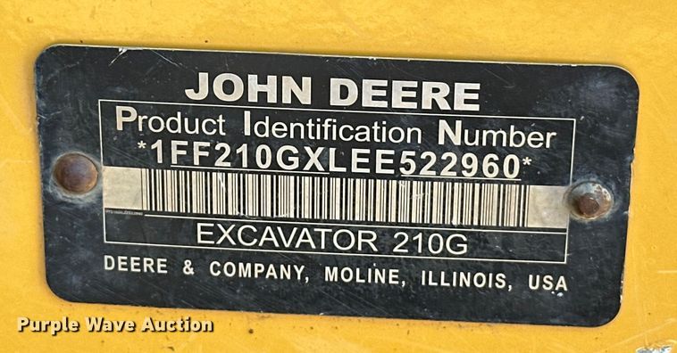 image for item EJ8887 2015 John Deere  210G LC excavator