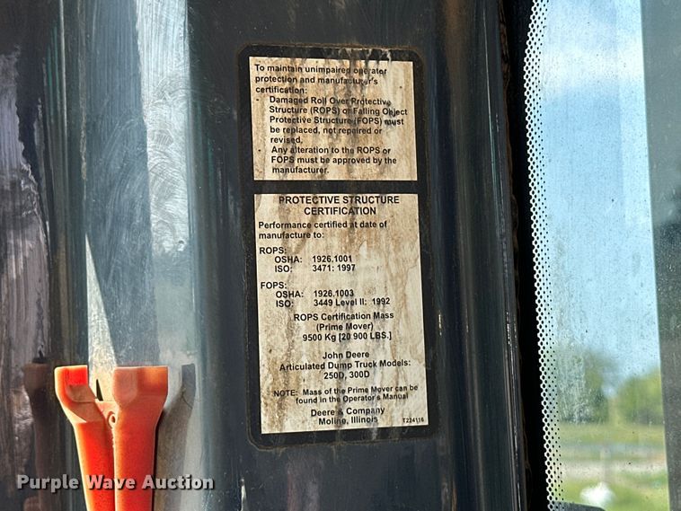 image for item EJ8889 2012 John Deere 300D Series II haul truck