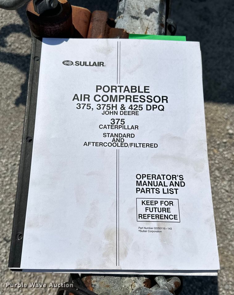 image for item EJ8893 Sullair  425 air compressor