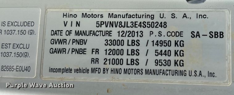 image for item EK3063 2014 Hino 338 utility / service truck