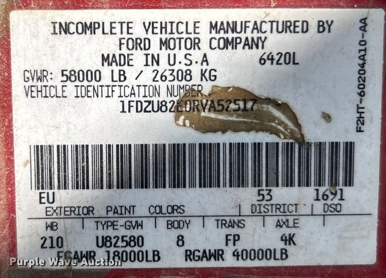 image for item EK3215 1994 Ford L8000 dump truck