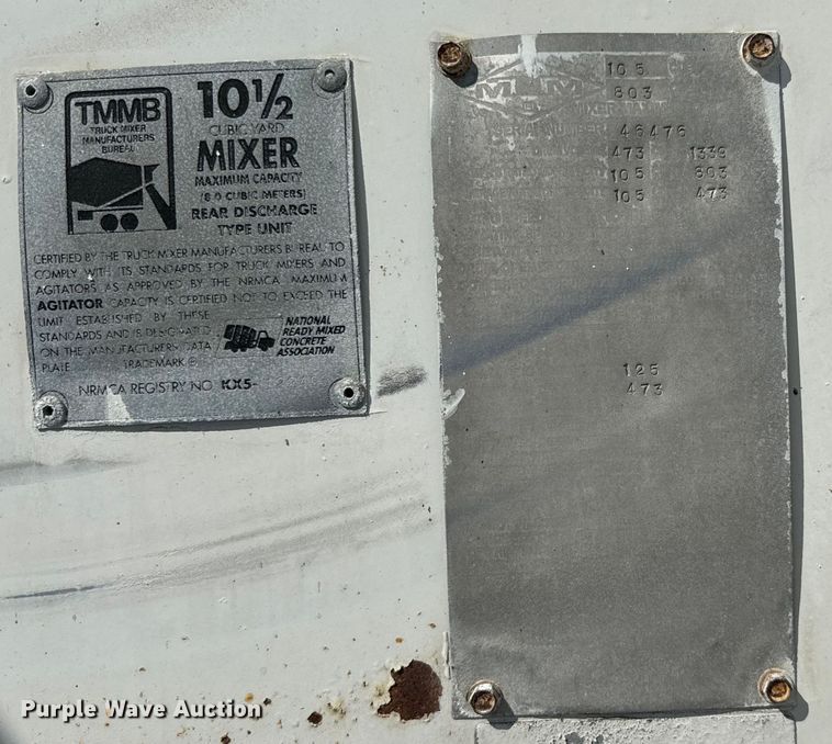 image for item NQ9753 1998 Mack M690S ready mix truck