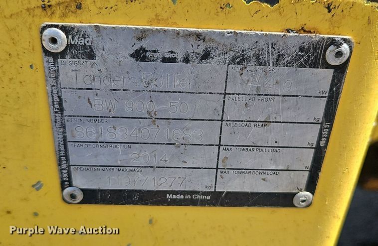 image for item NX9053 2014 Bomag 900-50 double drum vibratory roller