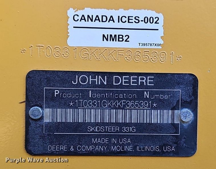image for item NX9088 2020 John Deere  331G tracked skid steer loader