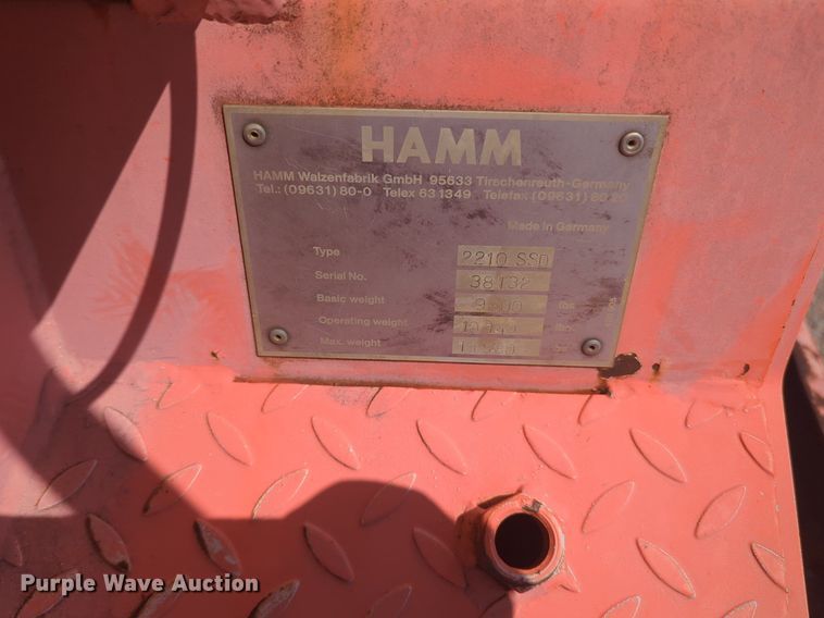 image for item NZ9662 1995 Hamm 2210SSD single drum vibratory roller